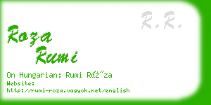 roza rumi business card